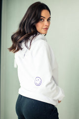 Embroidered Keep Smiling Boyfriend Hoodie