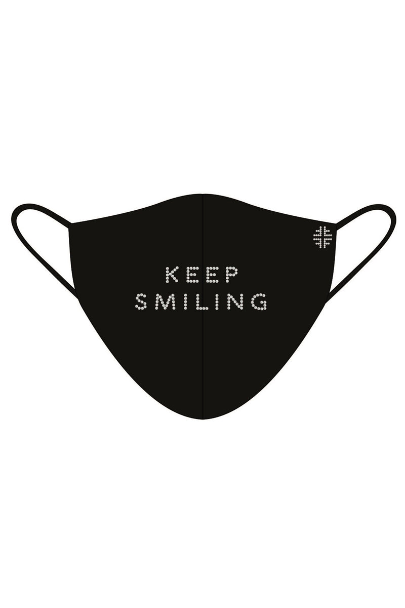 Keep Smiling Rhinestone Face Mask